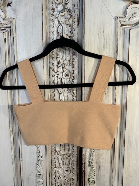 Zara Tops - ZARA Beige Square Neck Knit  Crop Top
